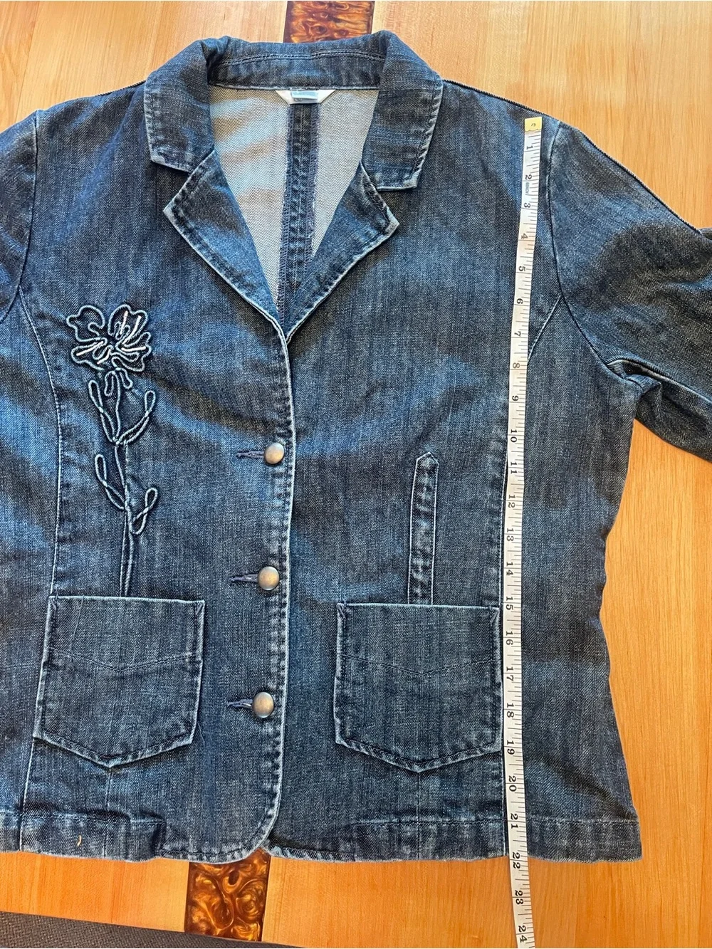 Vintage Christopher & Banks Dark Wash Denim Blazer Jacket